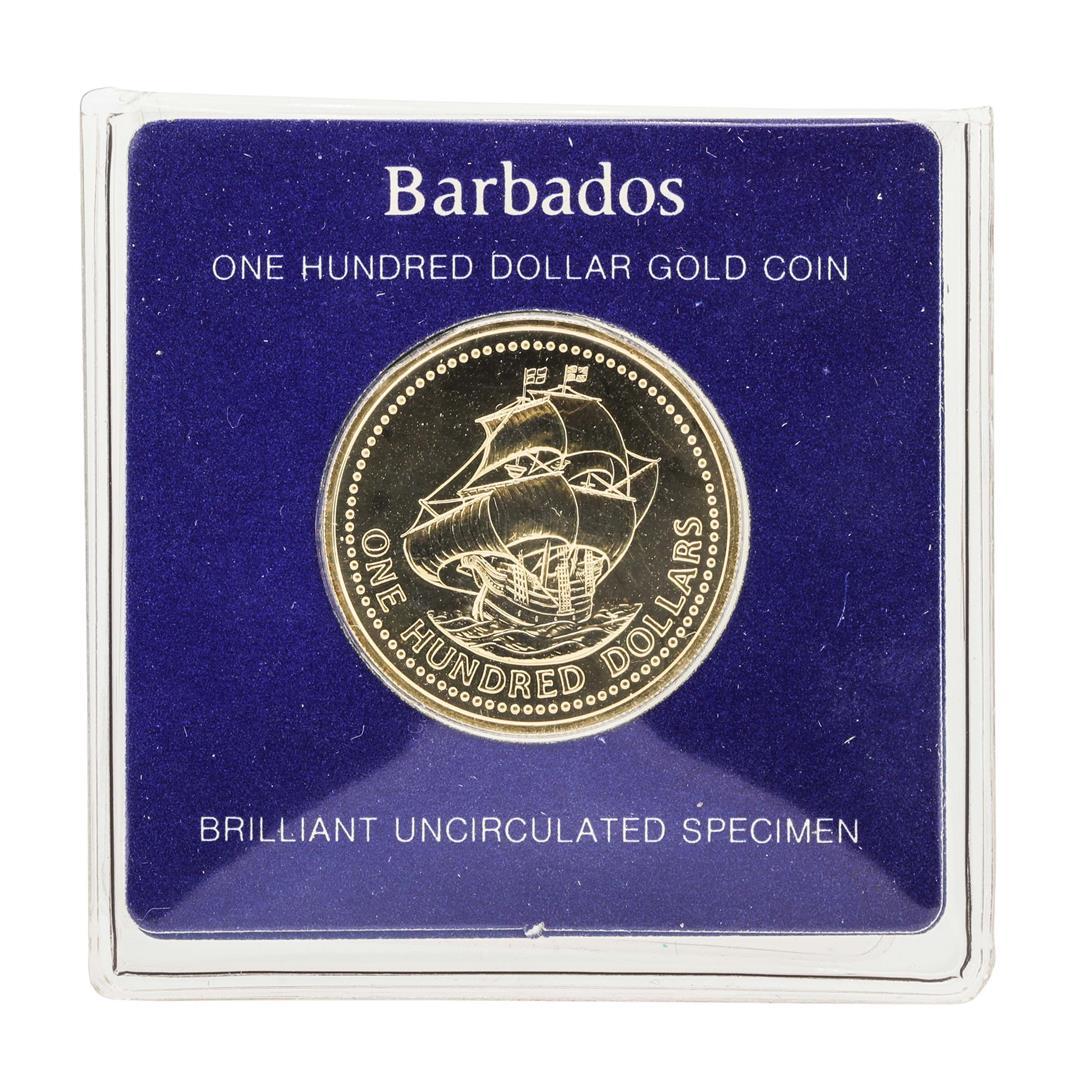 1975 $100 Barbados Gold Proof Coin