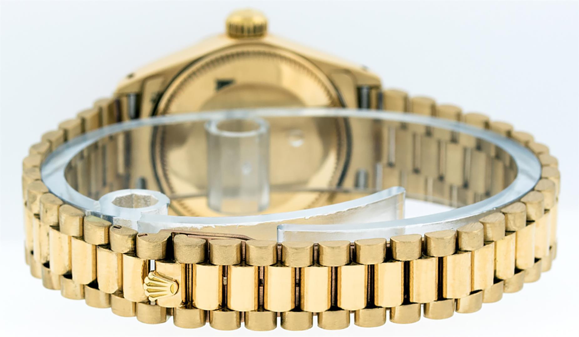 Rolex Ladies 18K Yellow Gold Champagne Diamond Datejust President Wristwatch Wit