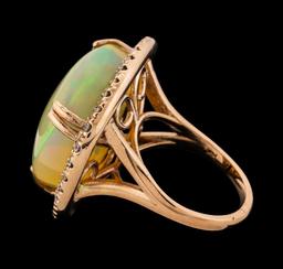 19.78 ctw Opal and Diamond Ring - 14KT Rose Gold