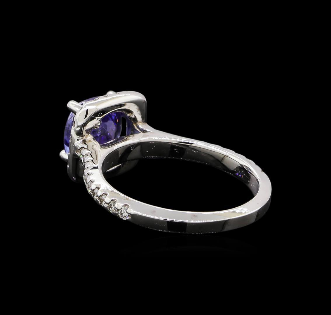 14KT White Gold 1.99 ctw Tanzanite and Diamond Ring