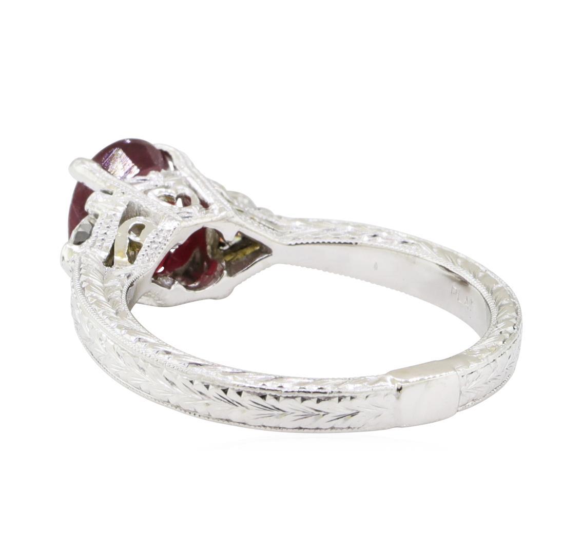 2.40 ctw Ruby and Diamond Ring - 18KT White Gold