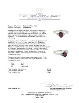 2.40 ctw Ruby and Diamond Ring - 18KT White Gold