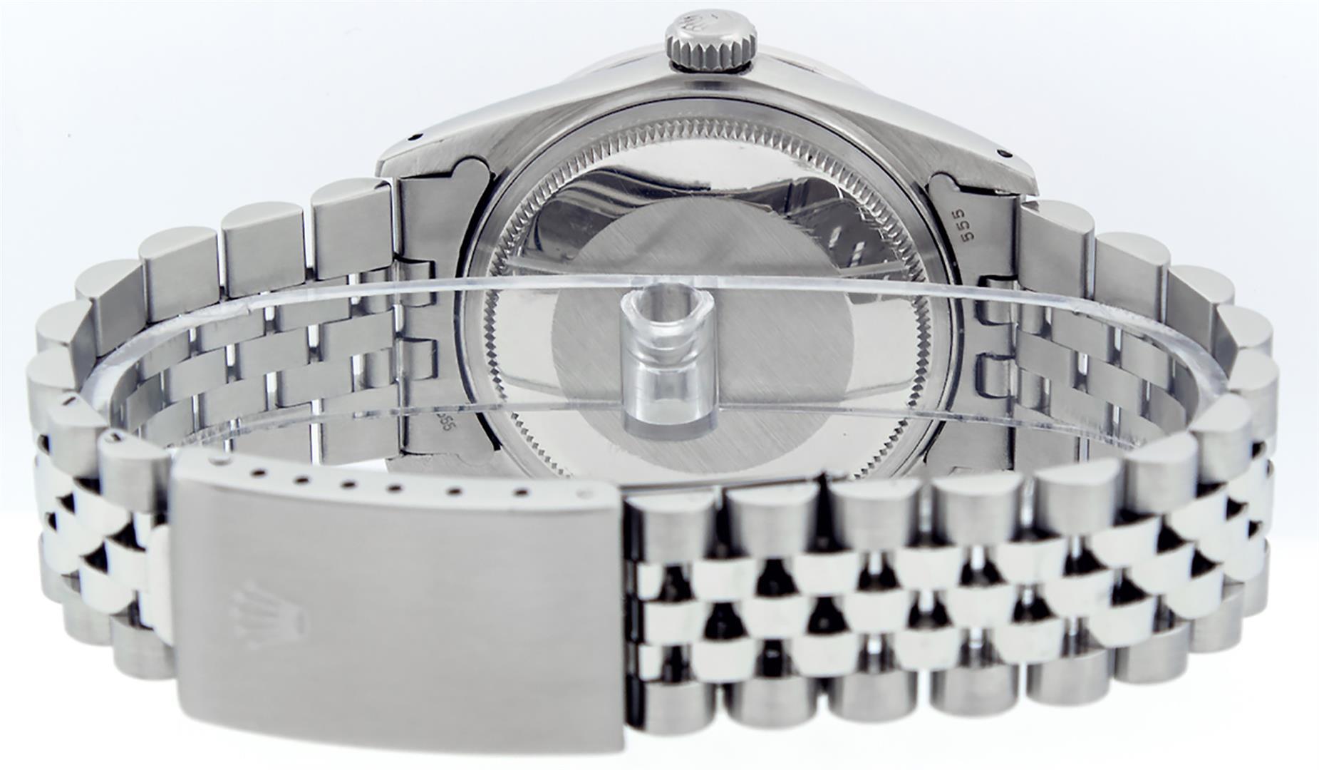 Rolex Mens SS MOP Diamond Lugs & Princess Cut Diamond Datejust Wristwatch With R
