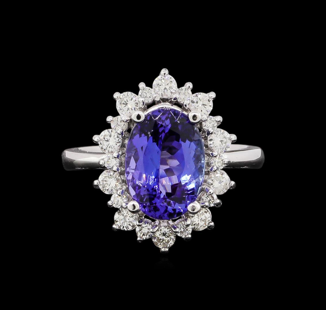 14KT White Gold 3.44 ctw Tanzanite and Diamond Ring