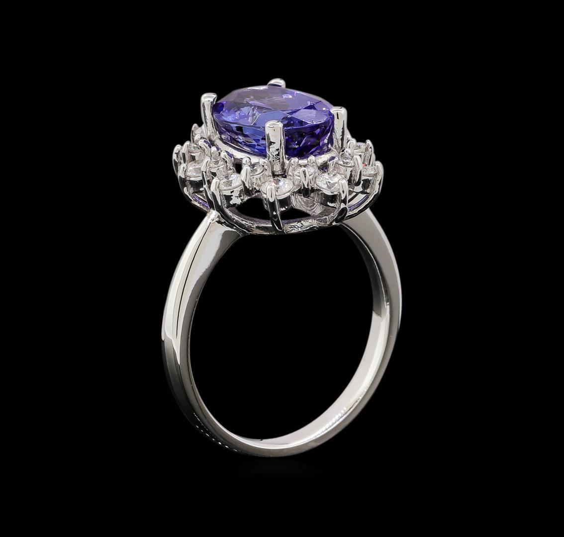 14KT White Gold 3.44 ctw Tanzanite and Diamond Ring