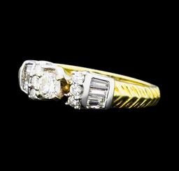 0.64 ctw Diamond Ring - 14KT Yellow And White Gold