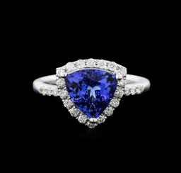 14KT White Gold 1.95 ctw Tanzanite and Diamond Ring