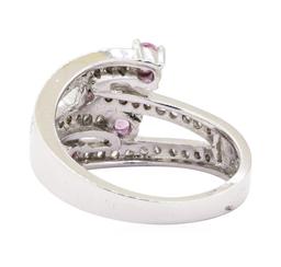 0.90 ctw Pink Sapphire and Diamond Ring - 18KT White Gold