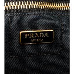 Prada Dark Blue Canvas Large Canapa Tote Bag