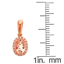 0.73 ctw Morganite and Diamond Pendant - 10KT Rose Gold