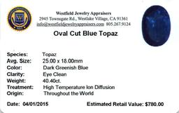 40.4 ctw Oval Blue Topaz Parcel