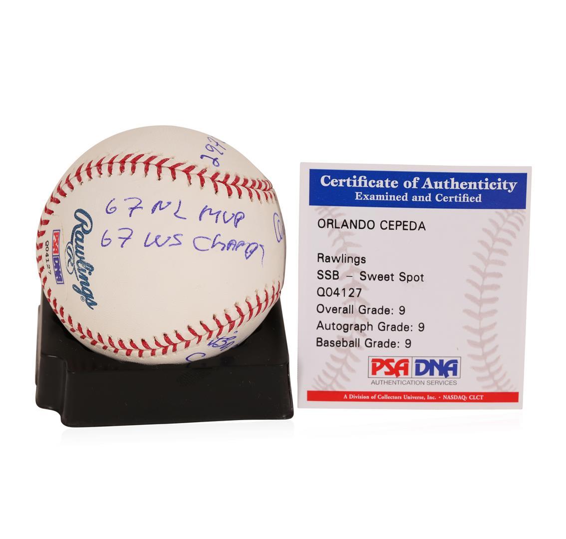 Orlando Cepeda Autographed Baseball With Stats