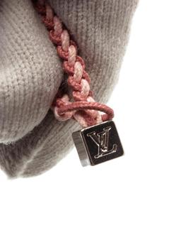 Louis Vuitton Pink Braided Flower Charm Bracelet