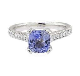 3.06 ctw Sapphire and Diamond Ring - 14KT White Gold