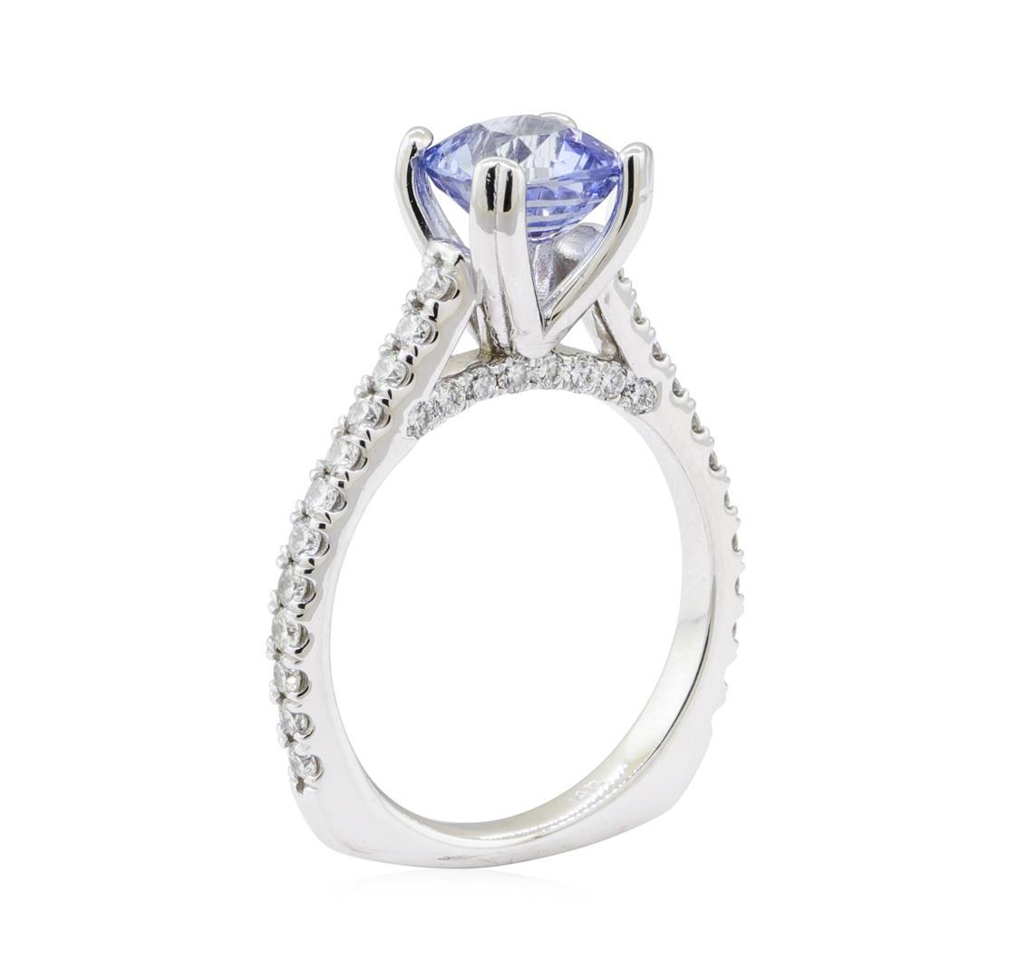 3.06 ctw Sapphire and Diamond Ring - 14KT White Gold