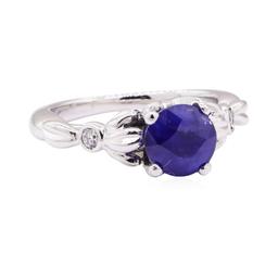 1.90 ctw Blue Sapphire and Diamond Ring - Platinum