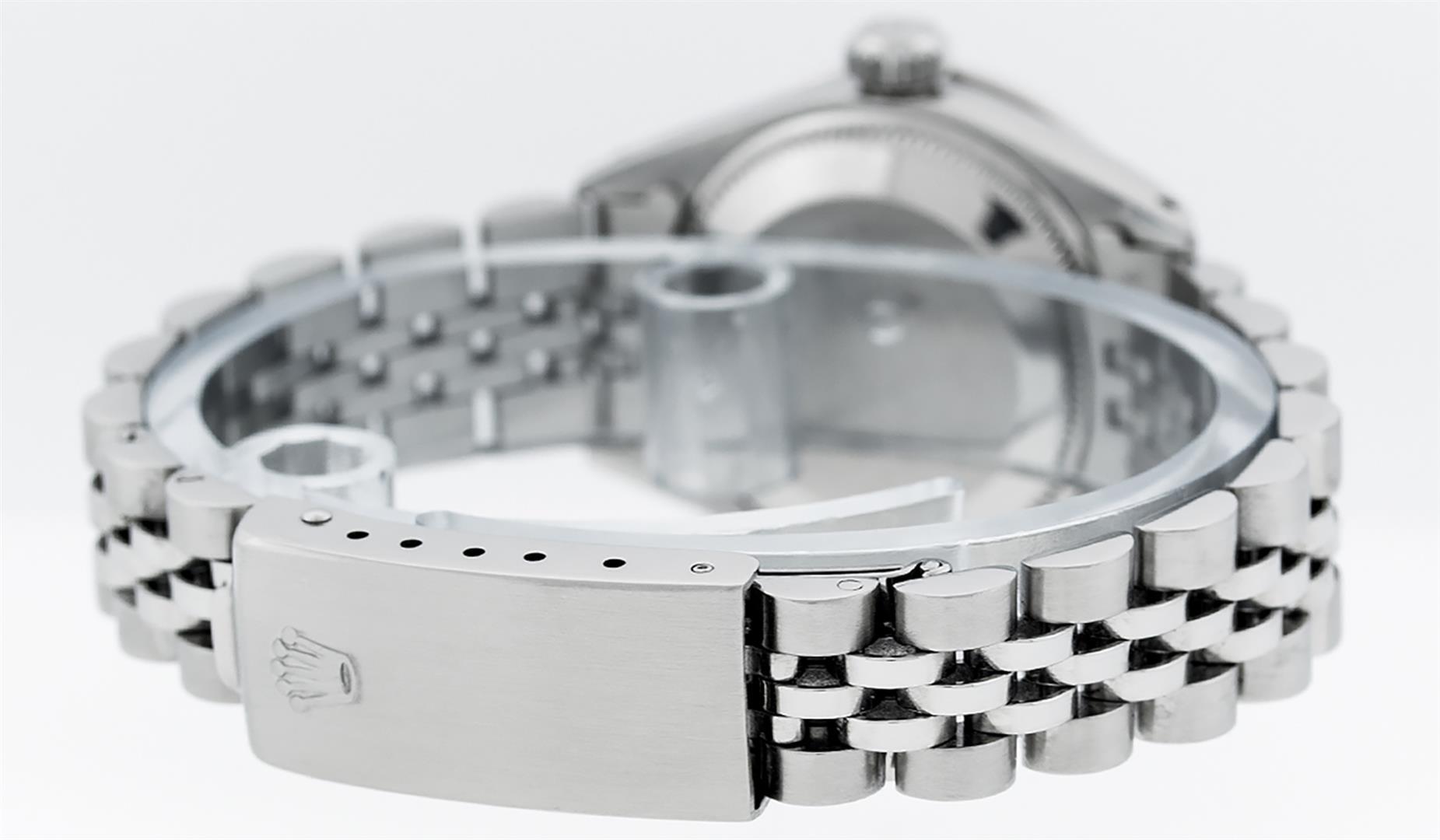 Rolex Ladies Stainless Steel Yellow Diamond & Sapphire Datejust Wristwatch