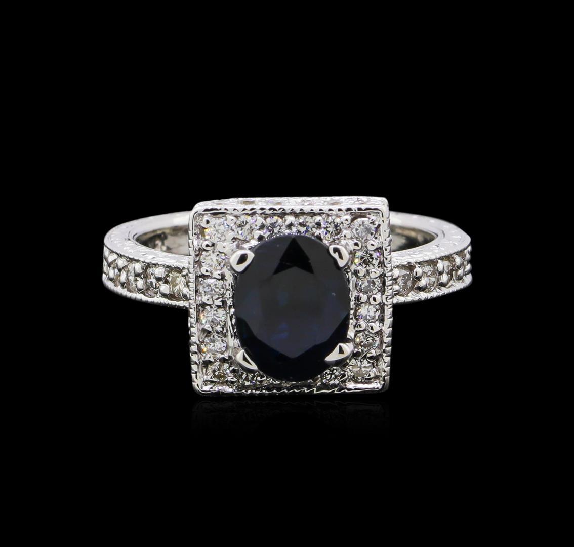 1.68 ctw Sapphire and Diamond Ring - 14KT White Gold