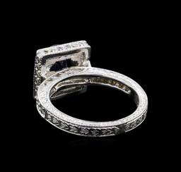 1.68 ctw Sapphire and Diamond Ring - 14KT White Gold