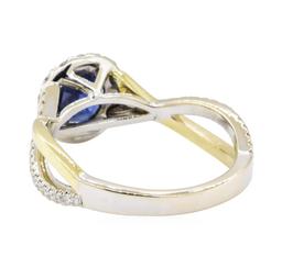 1.77 ctw Sapphire and Diamond Ring - 18KT White Gold
