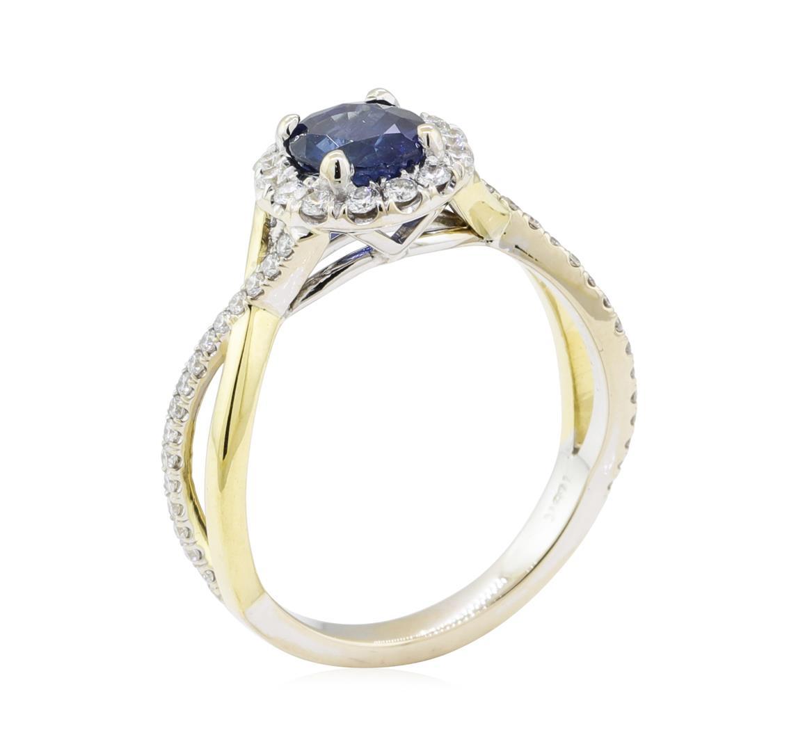 1.77 ctw Sapphire and Diamond Ring - 18KT White Gold