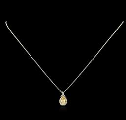 EGL USA Cert 1.28 ctw VS1 Fancy Yellow Diamond Pendant With Chain - Platinum