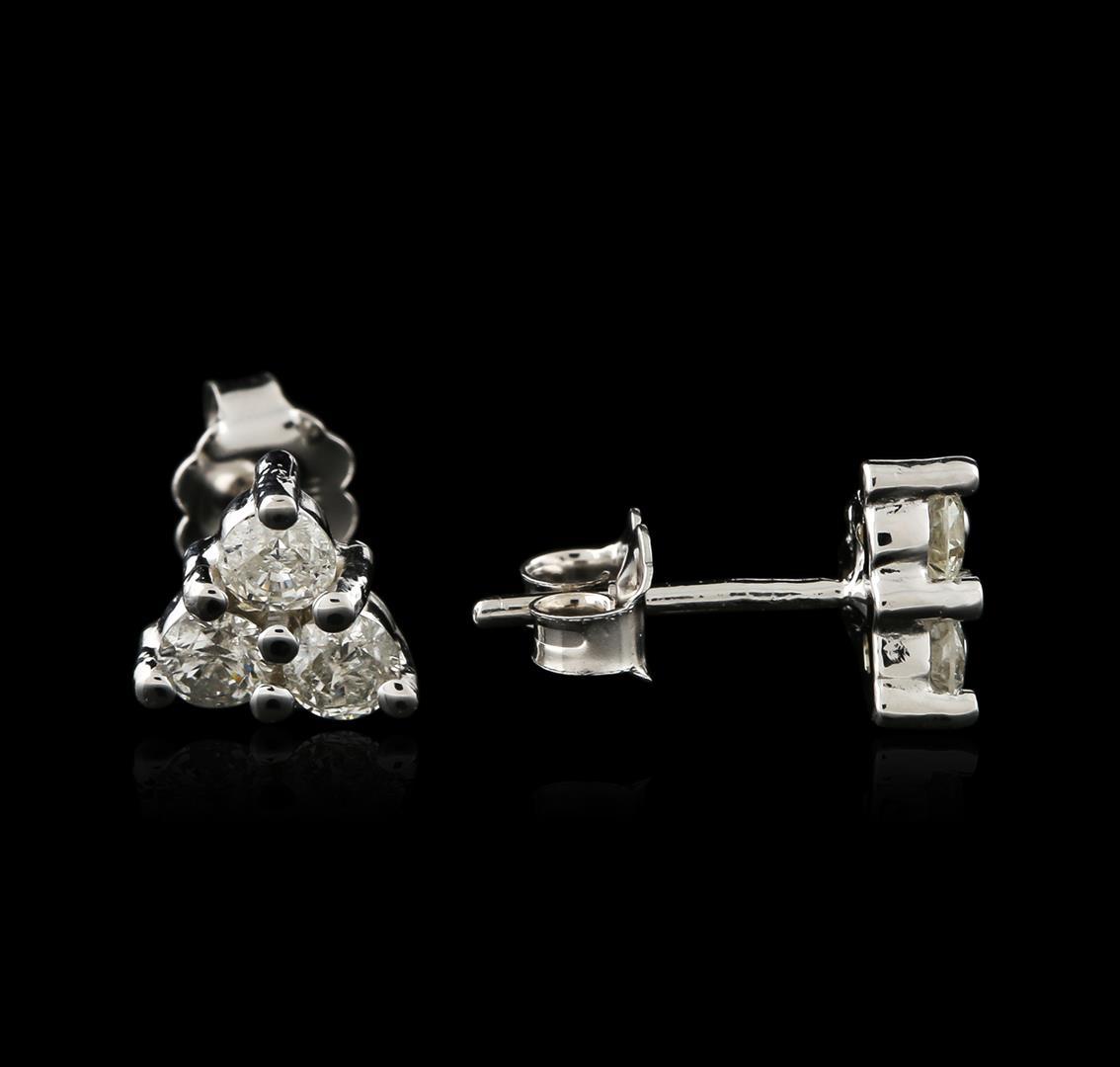 14KT White Gold 0.80 ctw Diamond Earrings