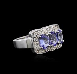 14KT White Gold 2.52 ctw Tanzanite and Diamond Ring