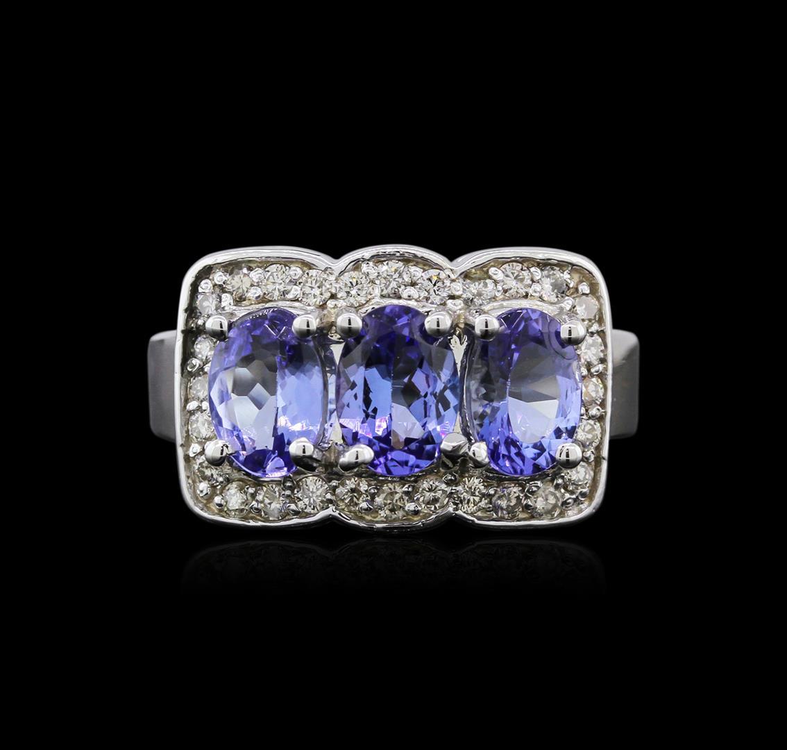 14KT White Gold 2.52 ctw Tanzanite and Diamond Ring