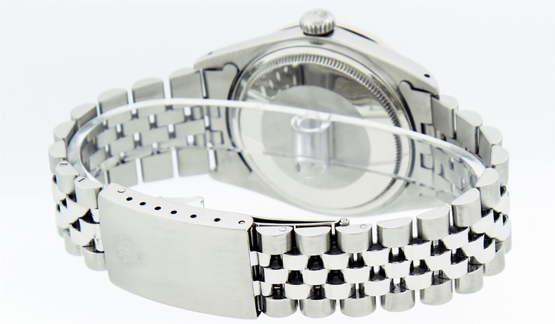 Rolex Mens Stainless Silver Diamond 36MM Datejust Wristwatch