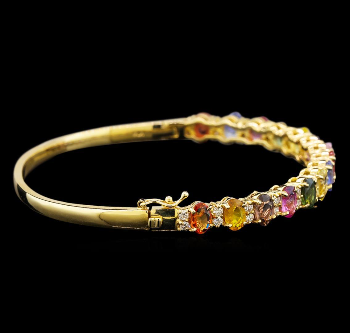 14KT Yellow Gold 10.15 ctw Multicolor Sapphire and Diamond Bracelet