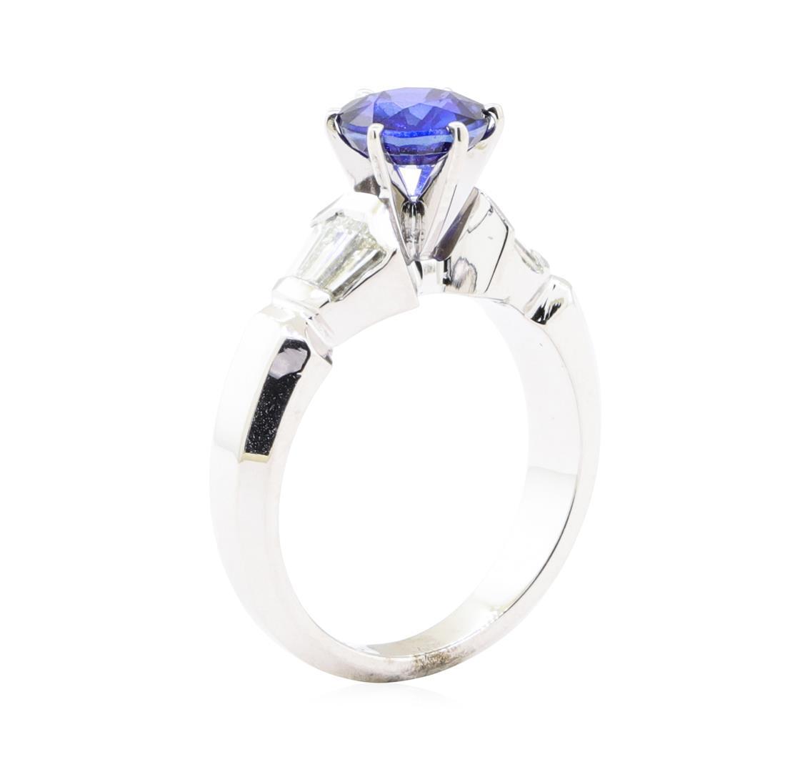 2.07 ctw Sapphire And Diamond Ring - 14KT White Gold