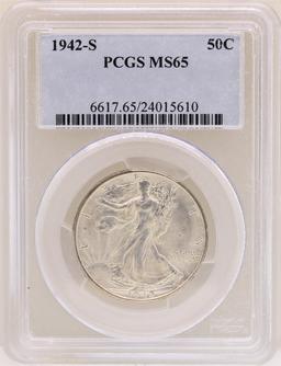 1942-S Walking Liberty Half Dollar Coin PCGS MS65