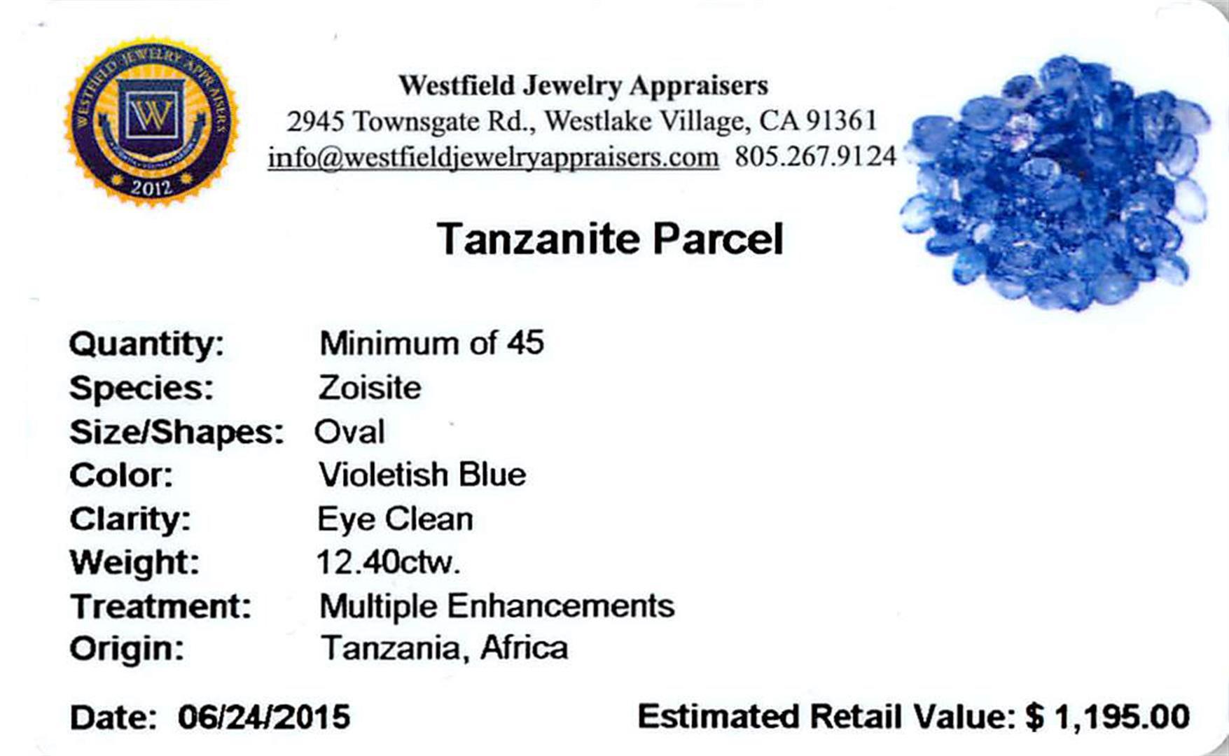 12.4 ctw Oval Mixed Tanzanite Parcel