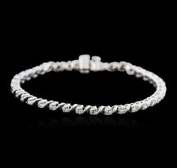 14KT White Gold 2.23 ctw Diamond Tennis Bracelet