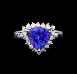 14KT White Gold 3.44 ctw Tanzanite and Diamond Ring