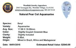 6.6 ctw Pear Aquamarine Parcel