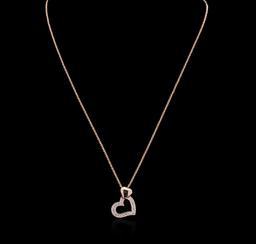 14KT Rose Gold 0.30 ctw Diamond Pendant With Chain