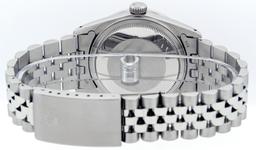 Rolex Mens SS MOP Diamond Lugs & Princess Cut Diamond Datejust Wristwatch With R