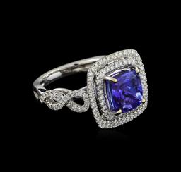 18KT White Gold 3.33 ctw Tanzanite and Diamond Ring