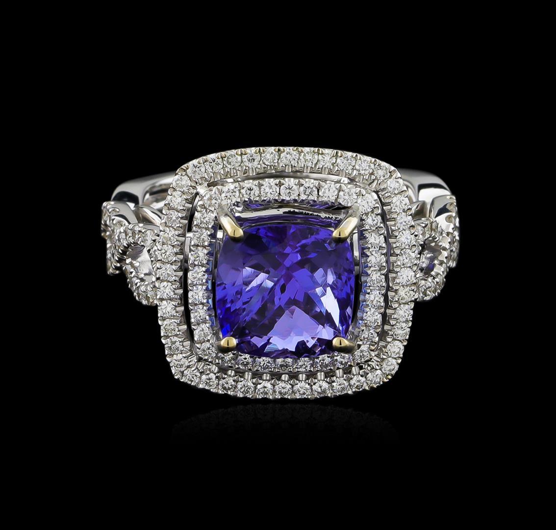 18KT White Gold 3.33 ctw Tanzanite and Diamond Ring