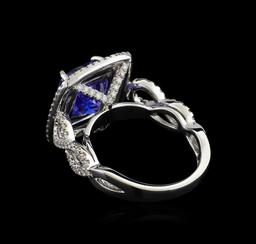 18KT White Gold 3.33 ctw Tanzanite and Diamond Ring