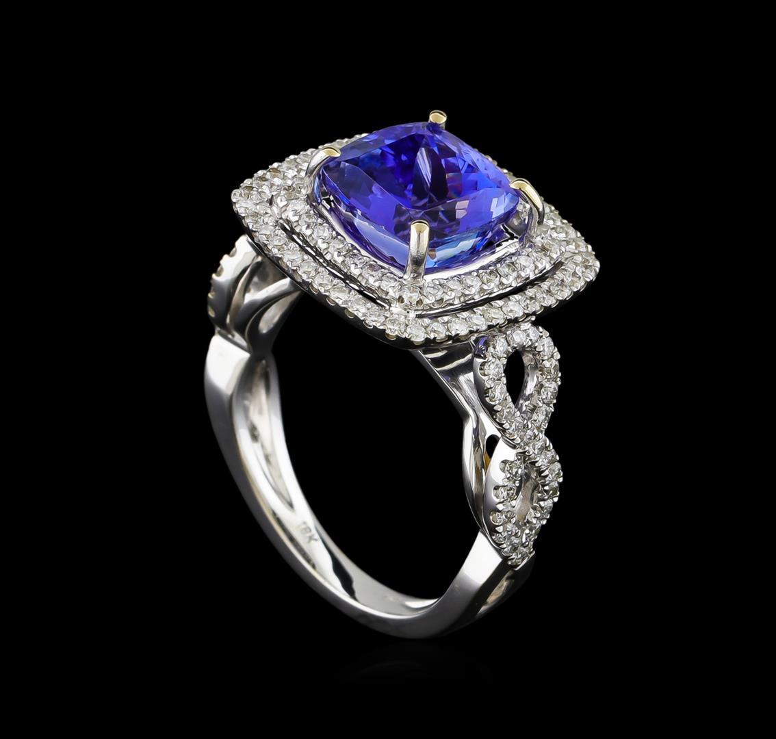 18KT White Gold 3.33 ctw Tanzanite and Diamond Ring