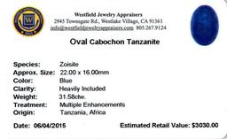 31.58 ctw Cabochon Tanzanite Parcel