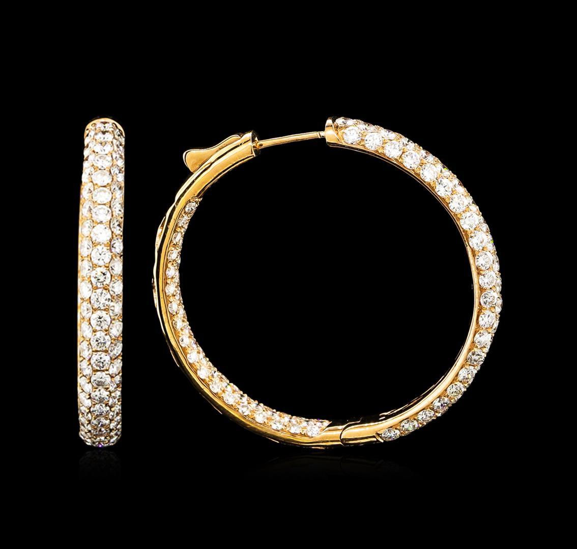 3.04 ctw Diamond Hoop Earrings - 18KT Rose Gold