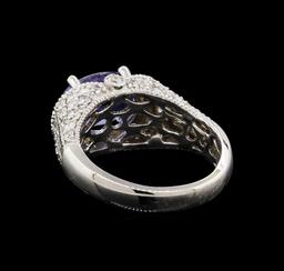 14KT White Gold 2.84 ctw Tanzanite and Diamond Ring