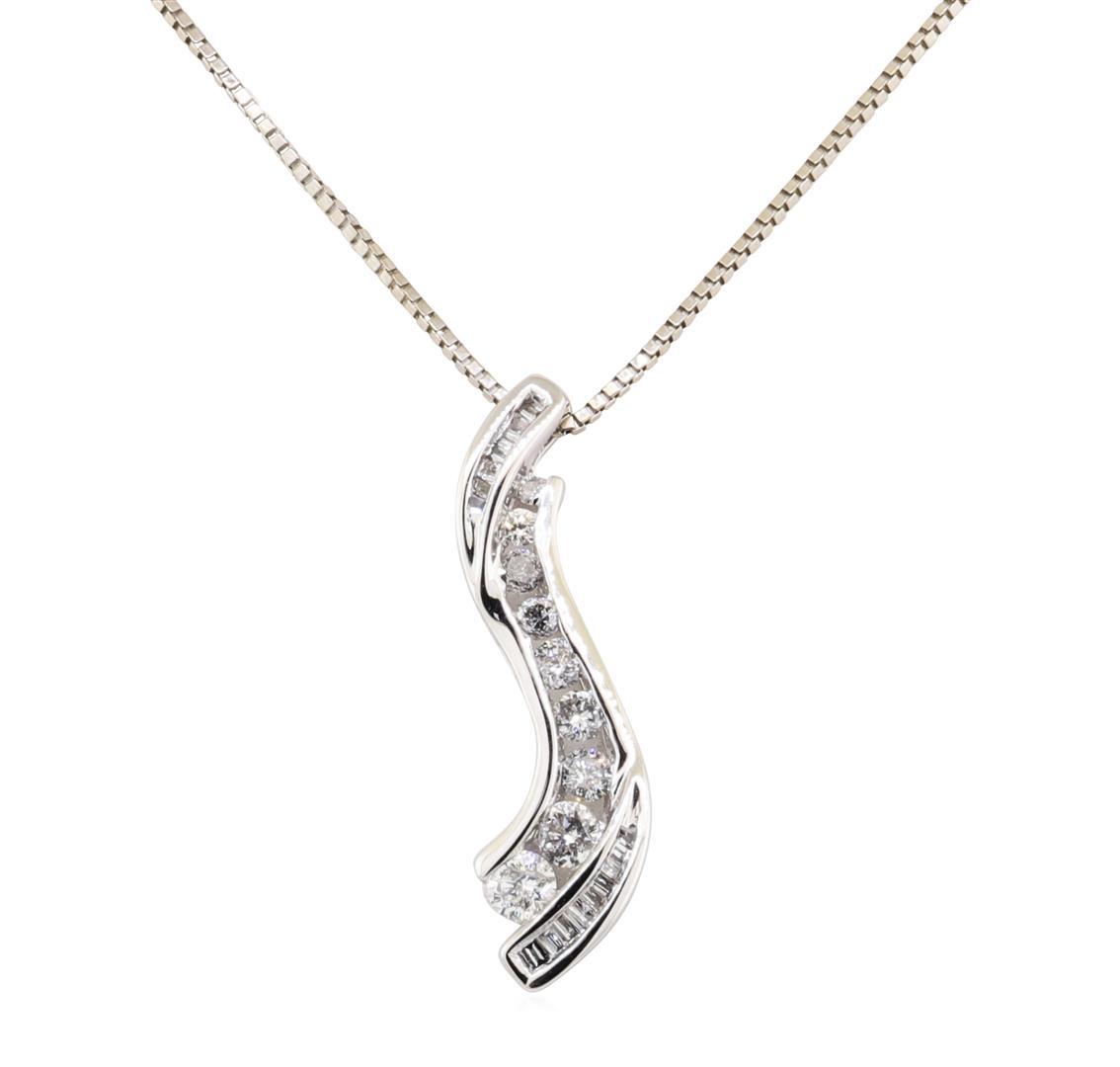 0.50 ctw Diamond Journey of Life Pendant with Chain - 10KT White Gold