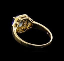 1.00 ctw Tanzanite and Diamond Ring - 14KT Yellow Gold
