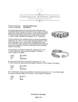 1.35 ctw Sapphire and Diamond Bracelet - 14KT White Gold