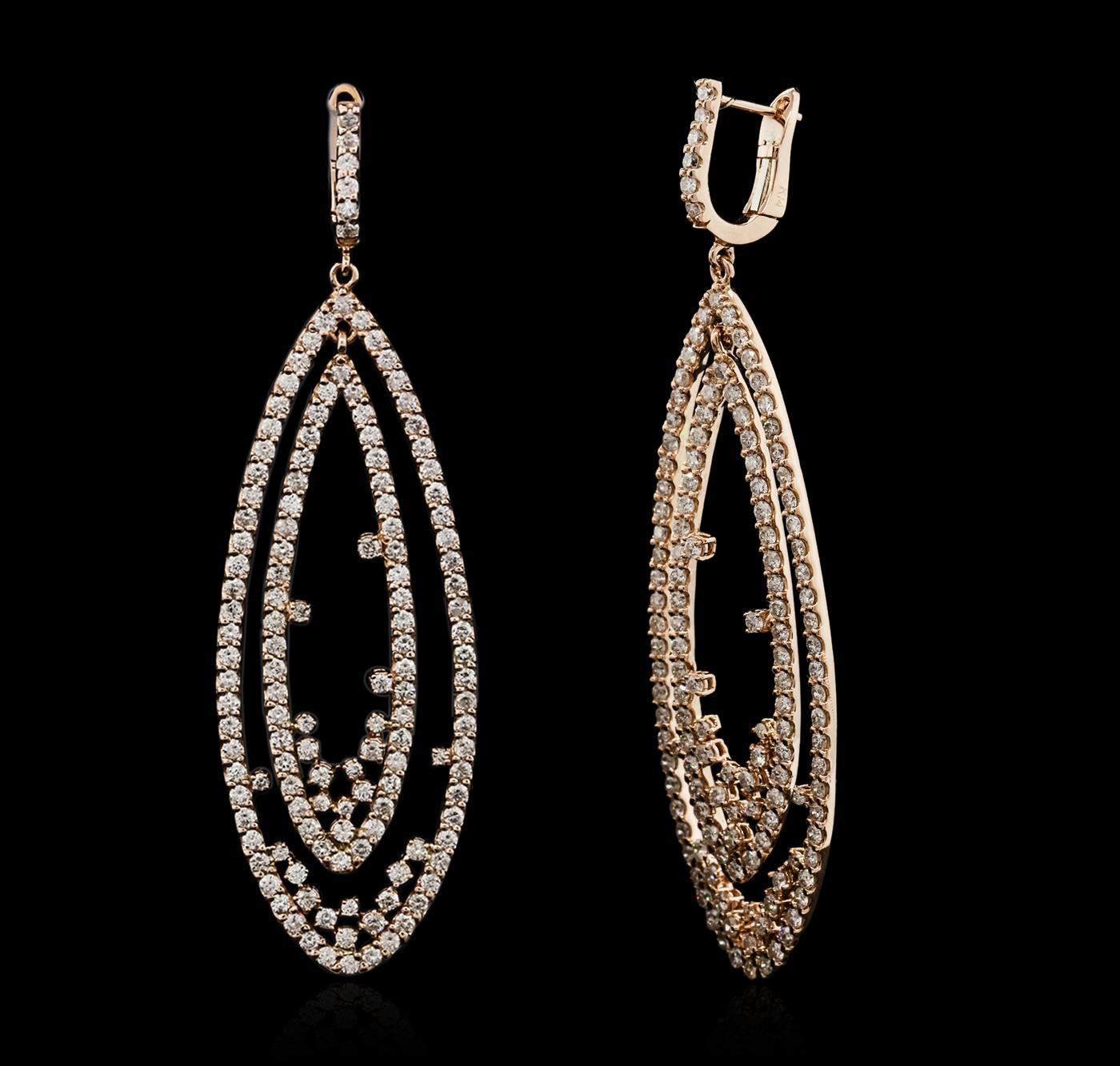 14KT Rose Gold 3.75 ctw Diamond Earrings